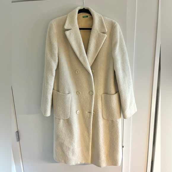 Wool/alpaca cream coat - Picture 1 of 4